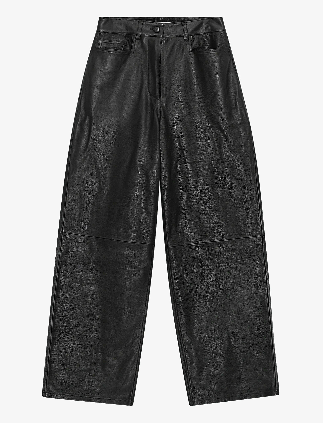 REMAIN Birger Christensen - COCOON LEATHER PANTS - barrel-bukser - black - 1