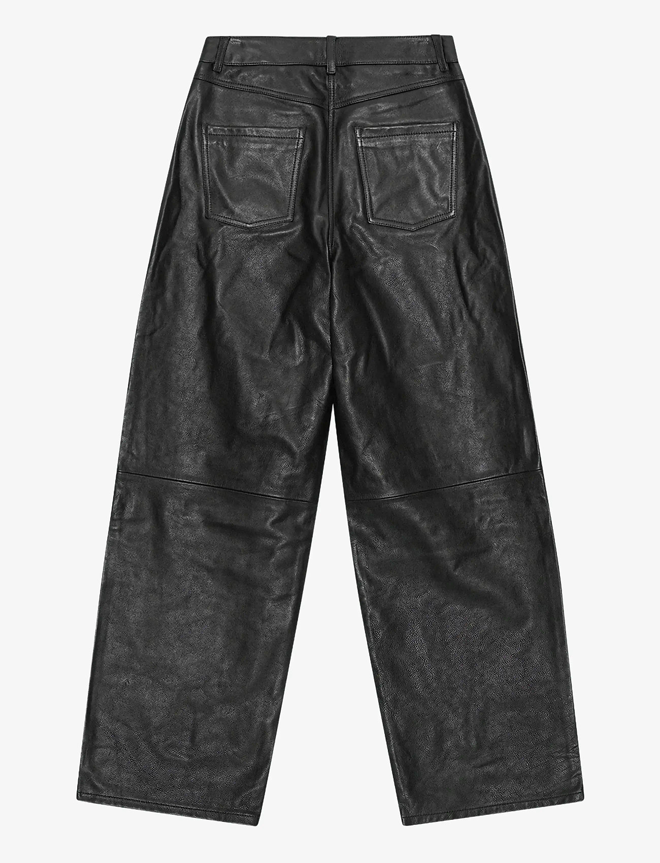 REMAIN Birger Christensen - COCOON LEATHER PANTS - barrel-bukser - black - 2