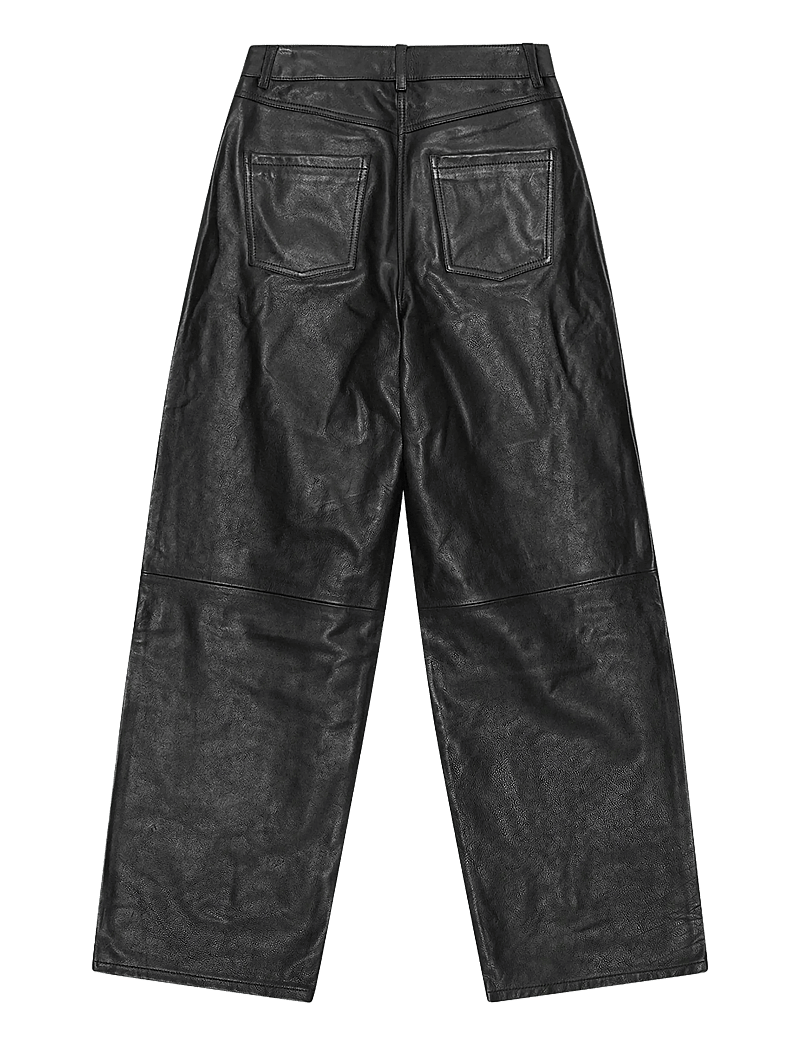 REMAIN Birger Christensen - COCOON LEATHER PANTS - barrel-bukser - black - 2