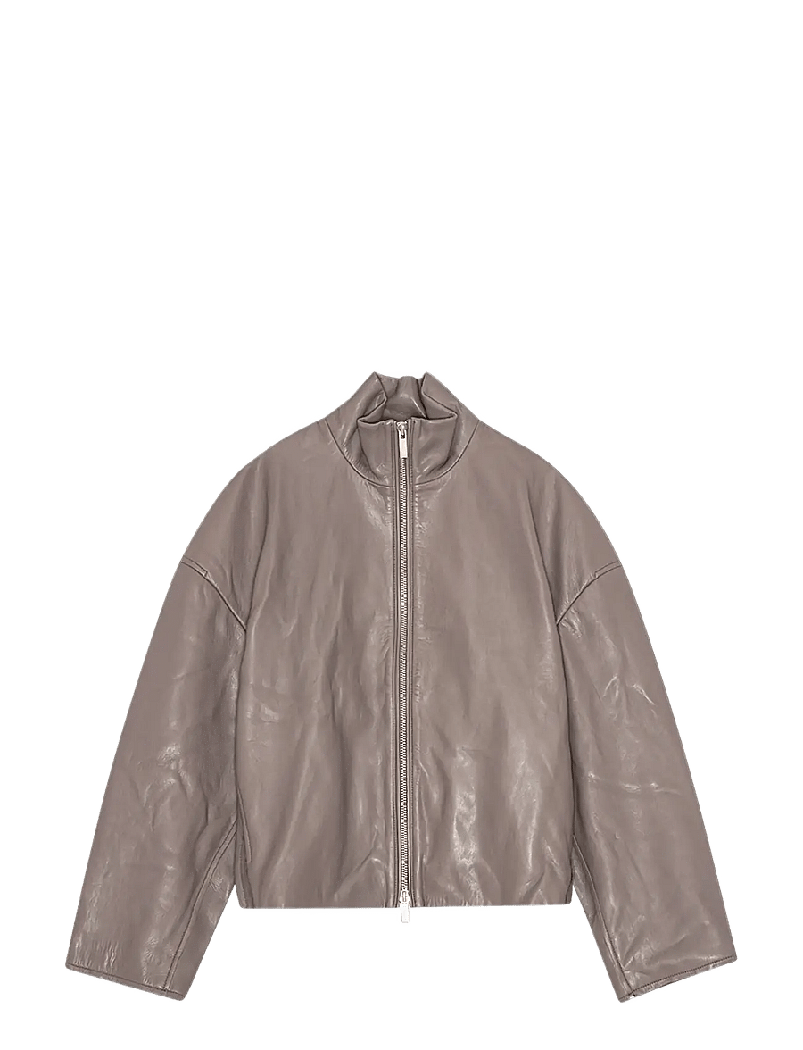 REMAIN Birger Christensen - BONDED LEATHER JACKET - iron - 1