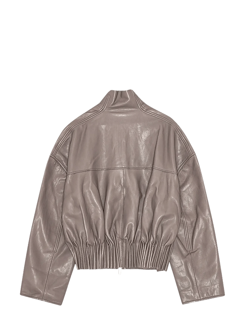 REMAIN Birger Christensen - BONDED LEATHER JACKET - læderjakker - iron - 2