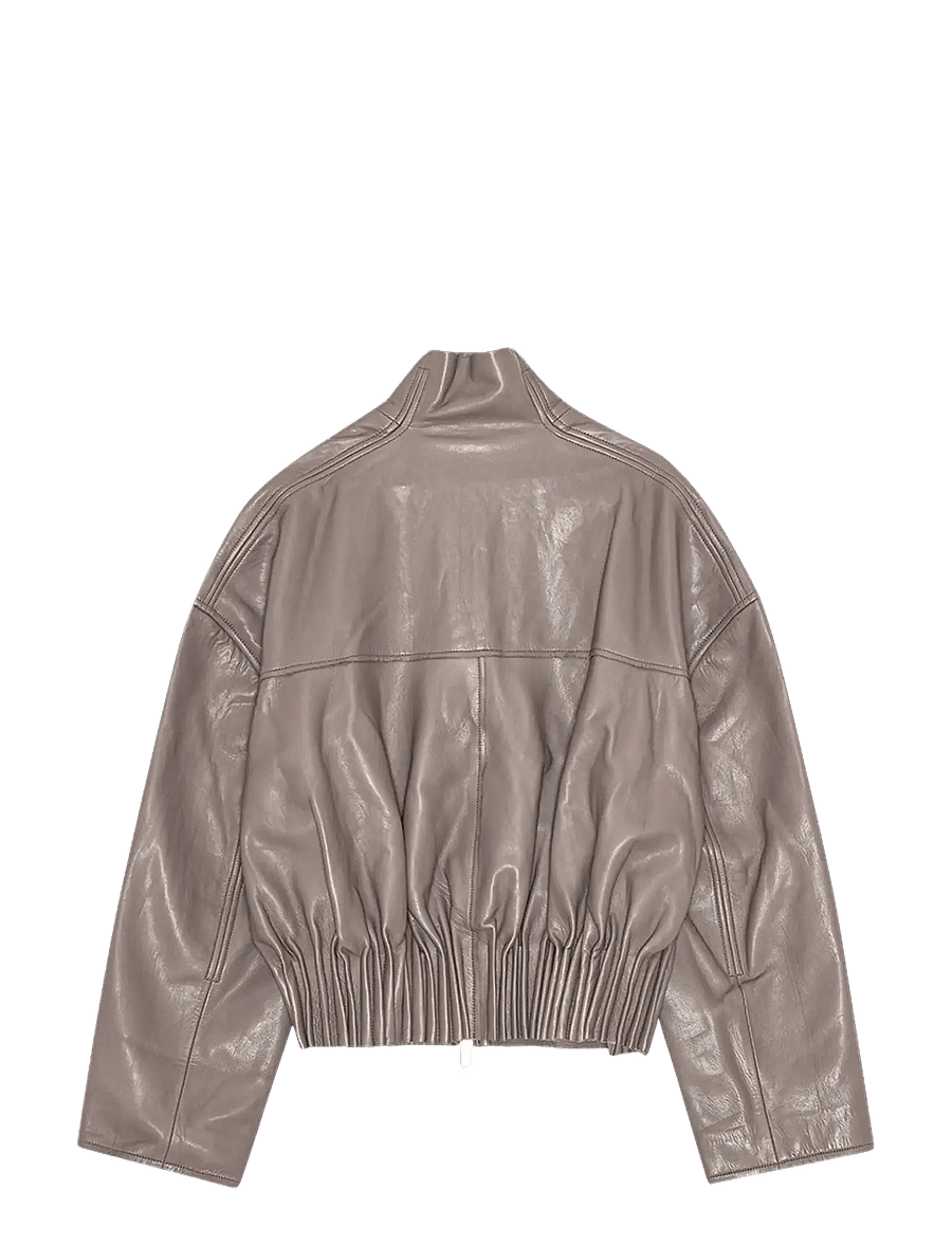 REMAIN Birger Christensen - BONDED LEATHER JACKET - iron - 2