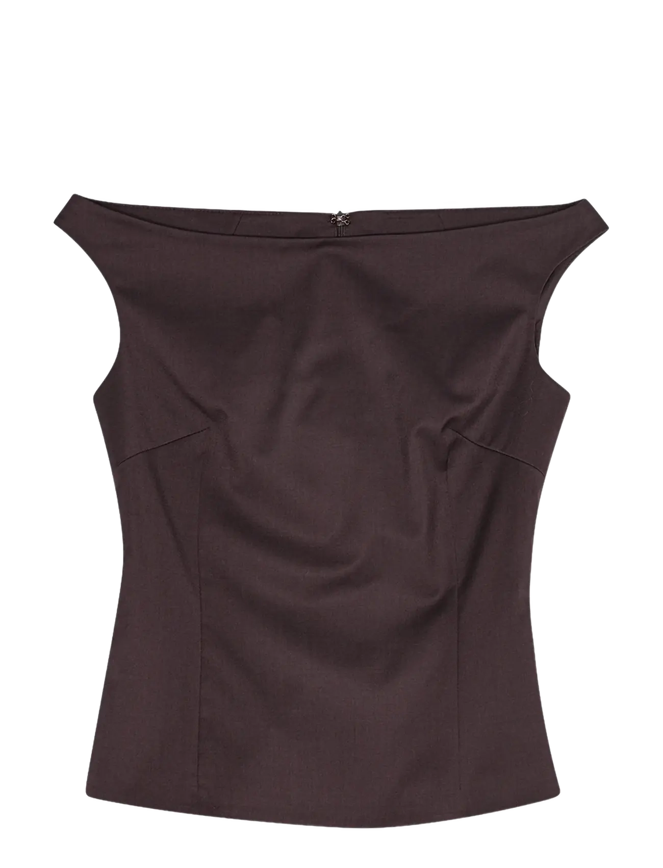 REMAIN Birger Christensen OFF SHOULDER SUITING TOP - Kollektionen - BLACK COFFEE / brown