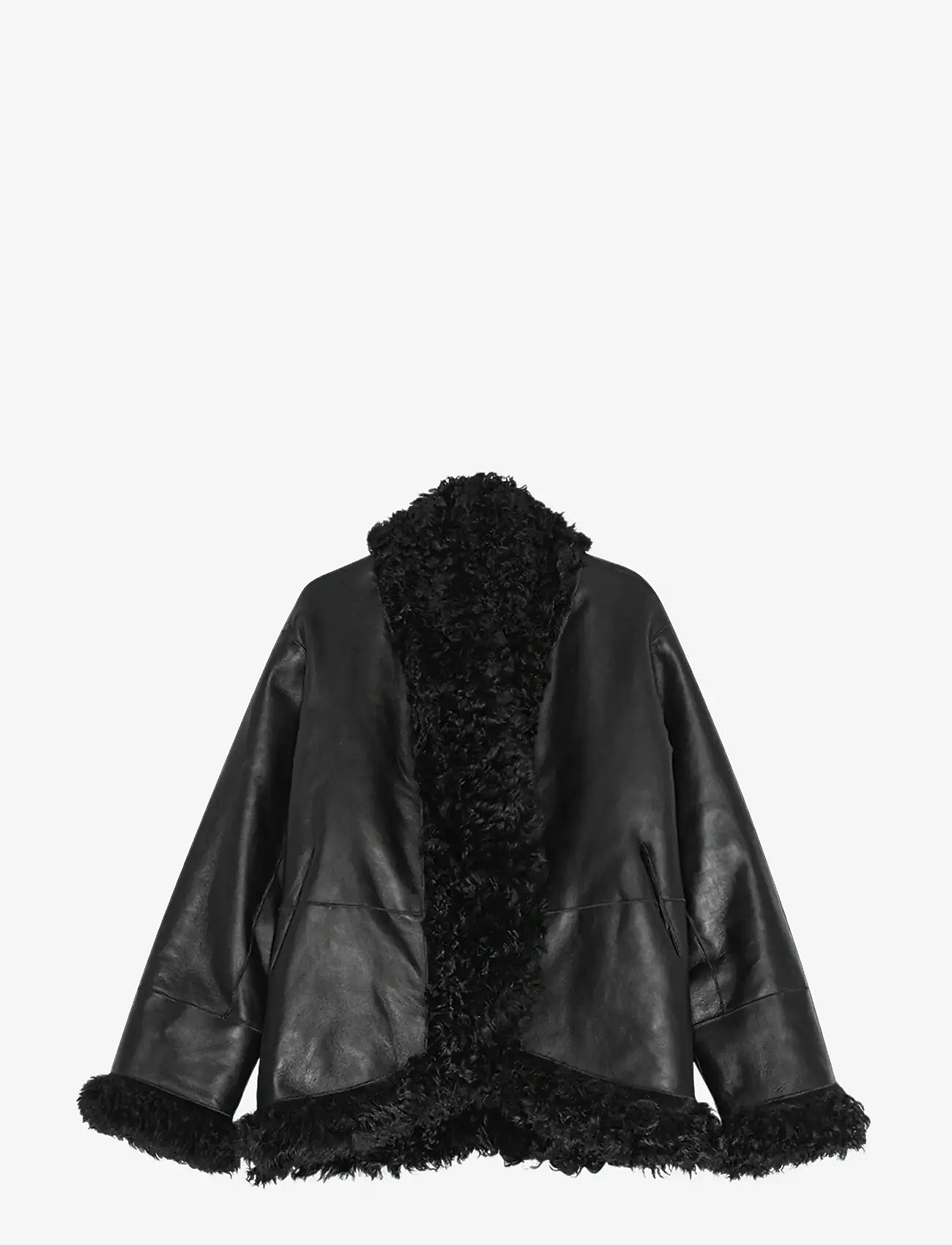 REMAIN Birger Christensen - SHEARLING JACKET - kevadjoped - black - 1