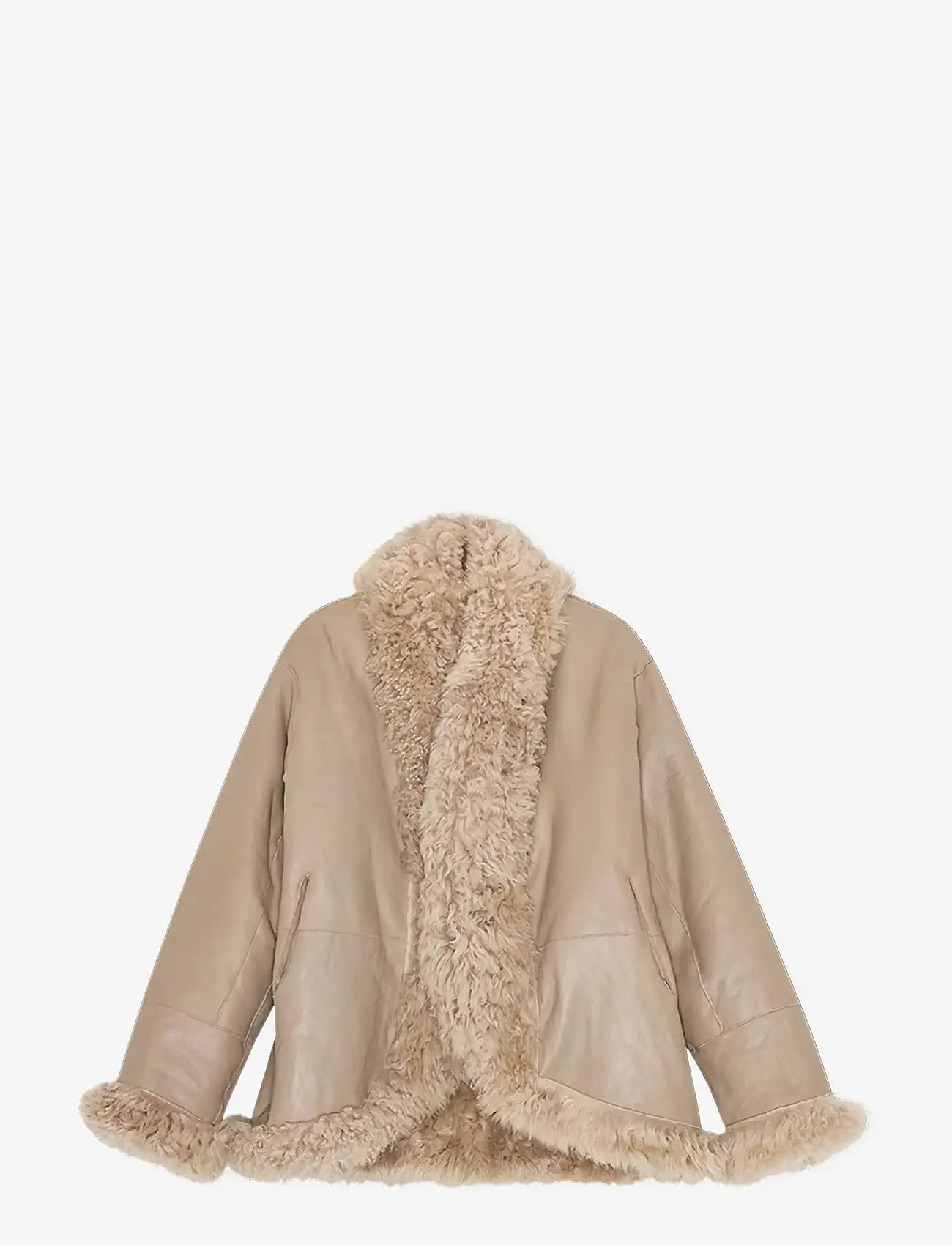 REMAIN Birger Christensen - SHEARLING JACKET - pebble - 1