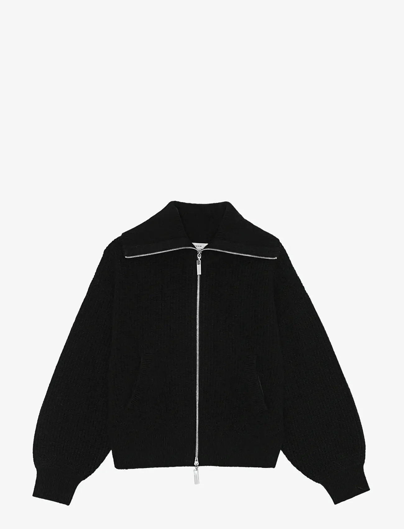 REMAIN Birger Christensen - KNITTED CROPPED BOMBER - bomber jakid - black - 0