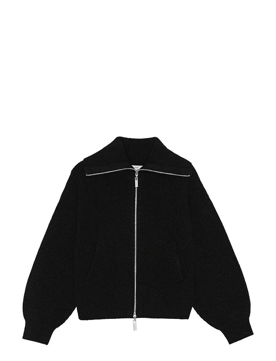 REMAIN Birger Christensen - KNITTED CROPPED BOMBER - spring jackets - black - 0