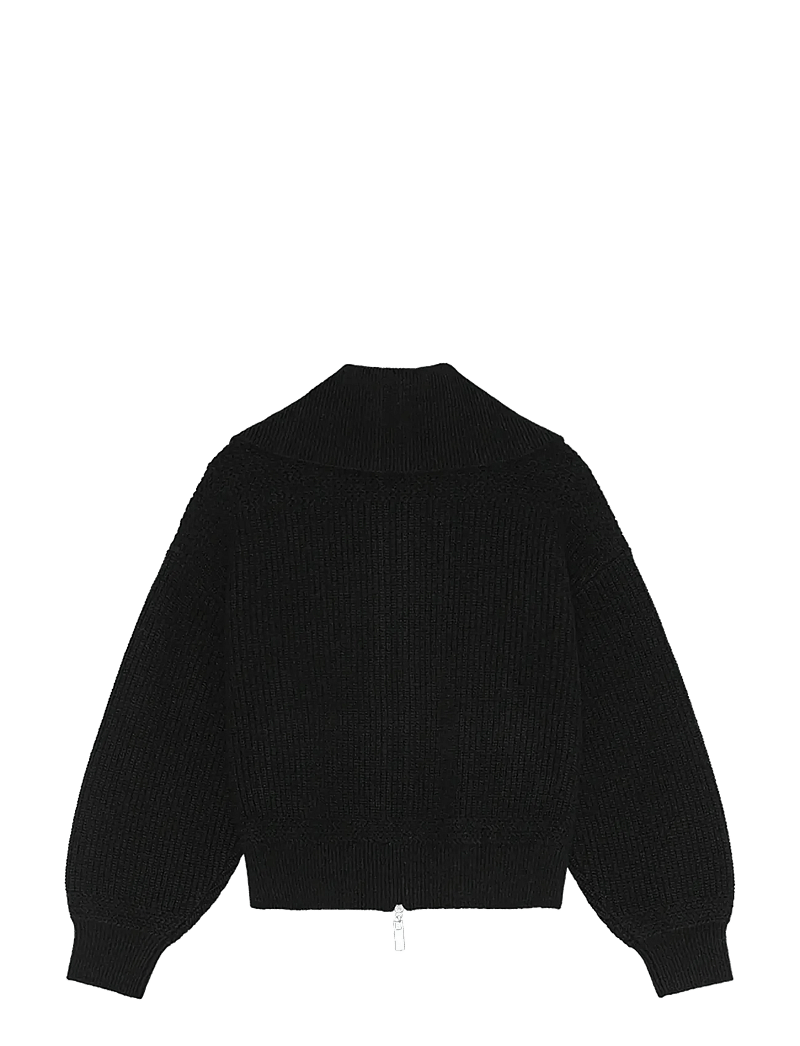 REMAIN Birger Christensen - KNITTED CROPPED BOMBER - bomber jakid - black - 1