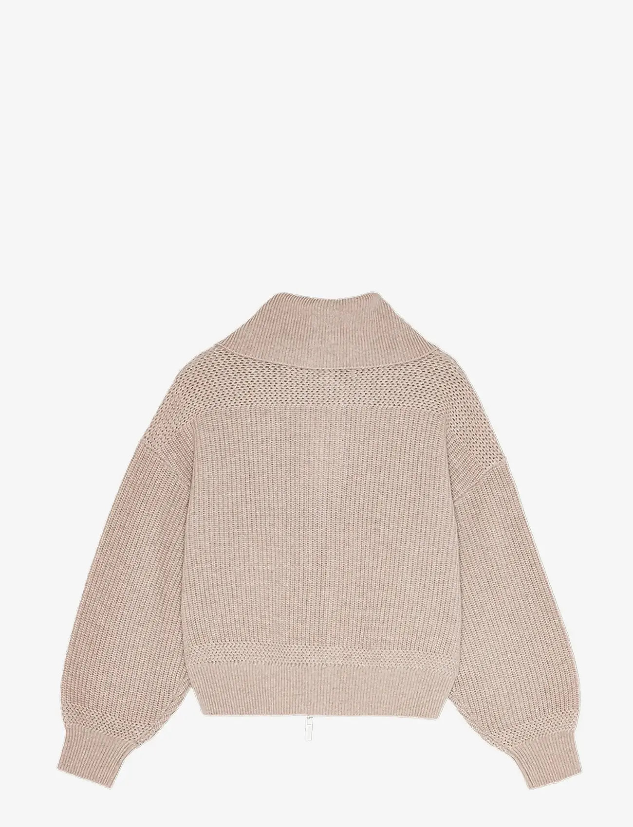 REMAIN Birger Christensen - KNITTED CROPPED BOMBER - kaschmir - pebble melange - 1