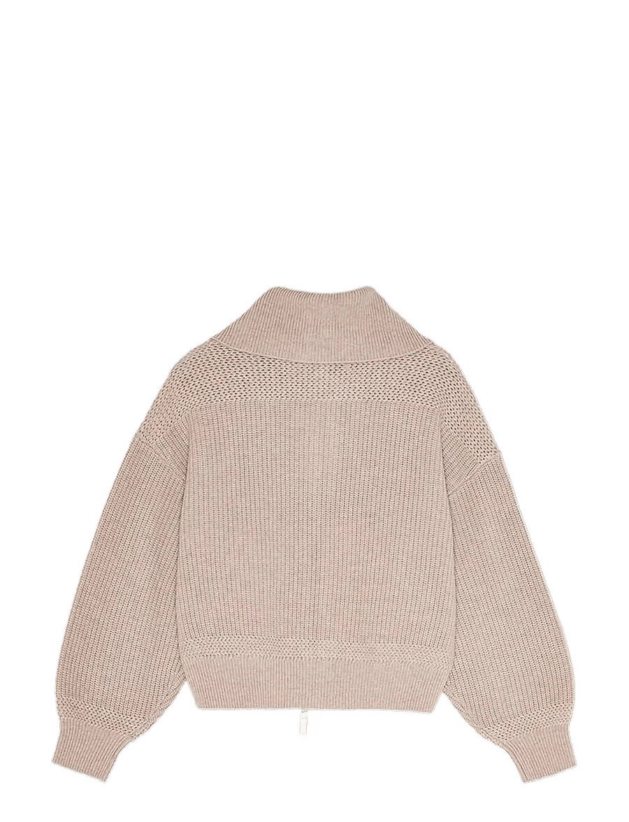 REMAIN Birger Christensen - KNITTED CROPPED BOMBER - kashmir - pebble melange - 1