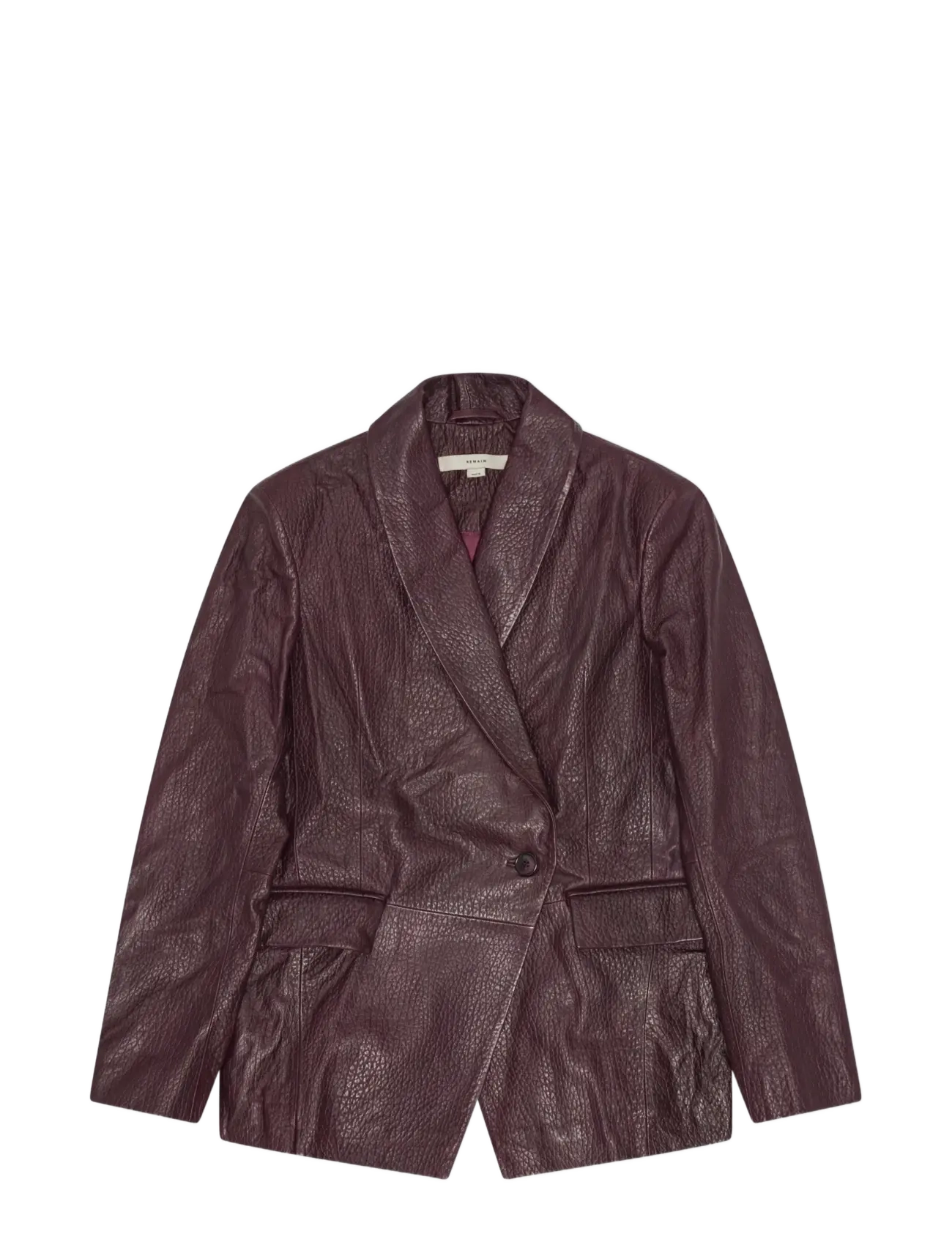 HEAVY LEATHER BLAZER - CABERNET447