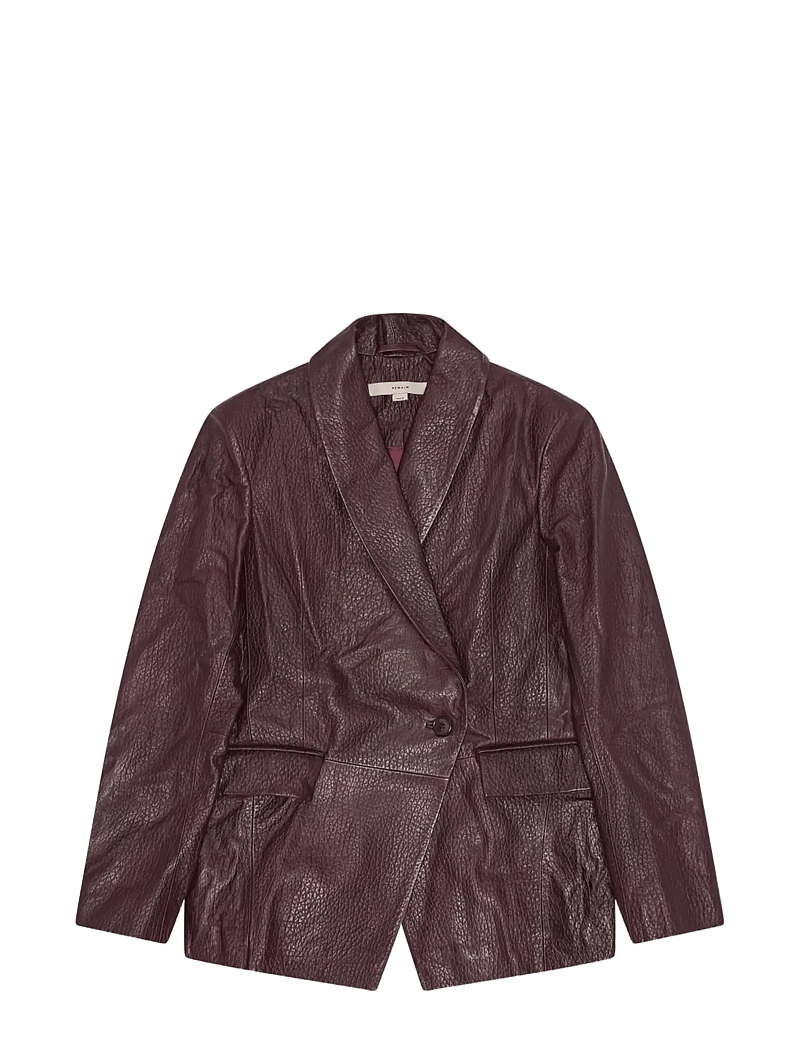 REMAIN Birger Christensen - HEAVY LEATHER BLAZER - lentejassen - cabernet447 - 1