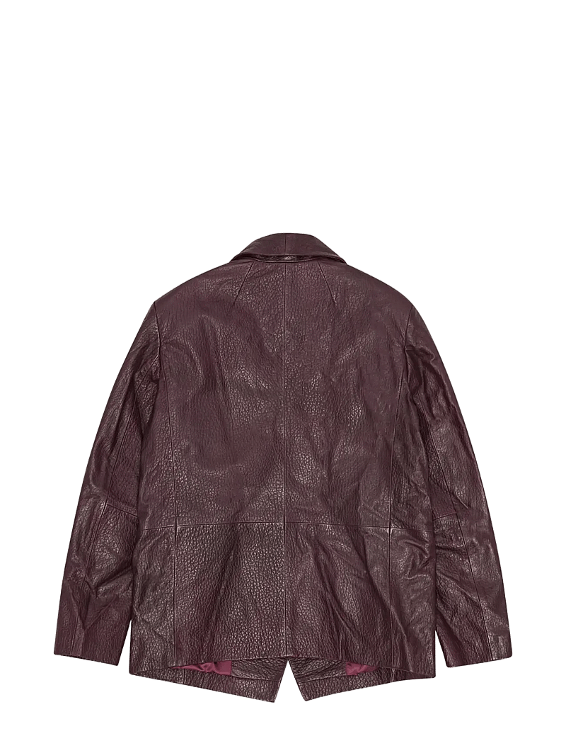 REMAIN Birger Christensen - HEAVY LEATHER BLAZER - lentejassen - cabernet447 - 2