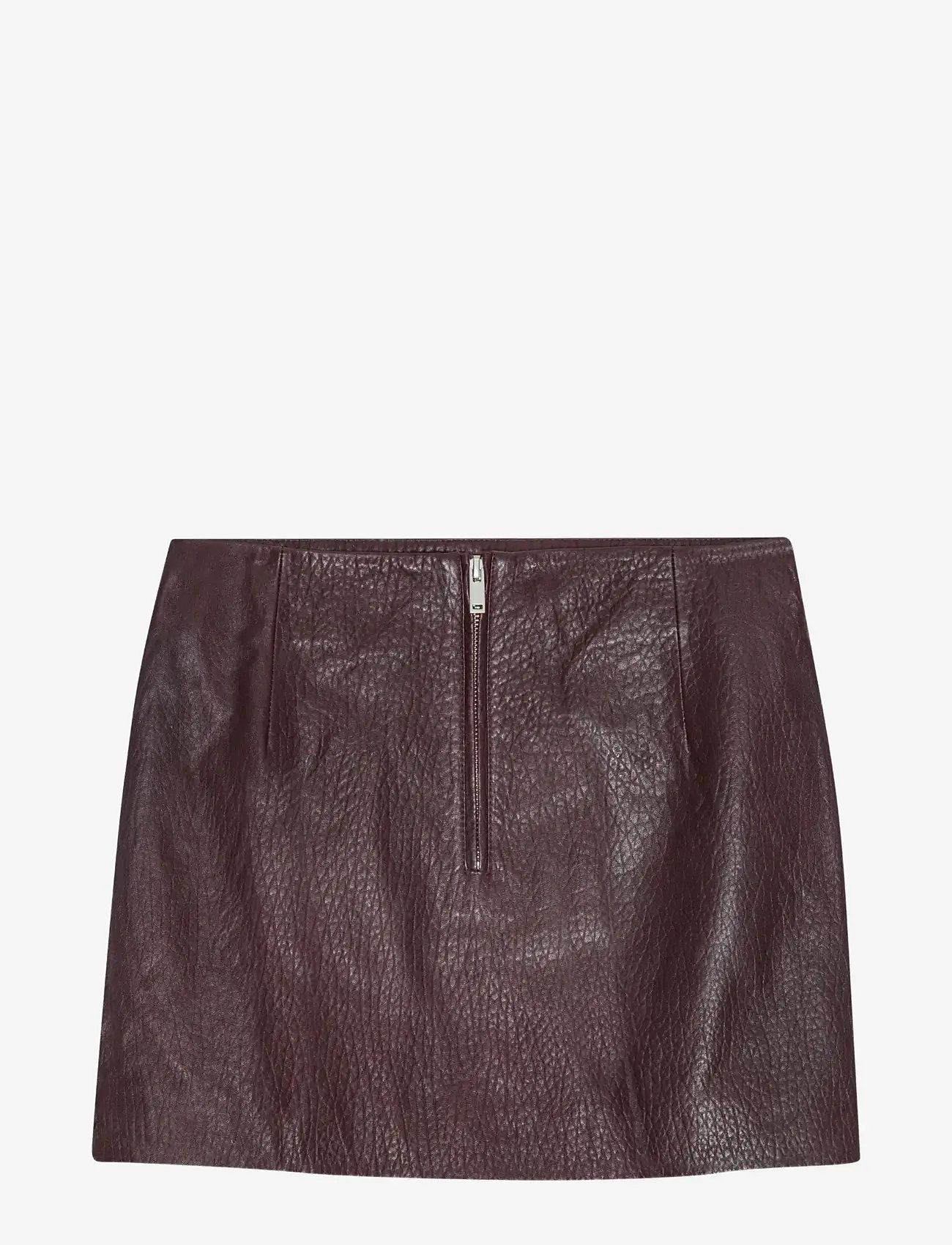 REMAIN Birger Christensen - MINI LEATHER SKIRT - lædernederdele - cabernet447 - 1