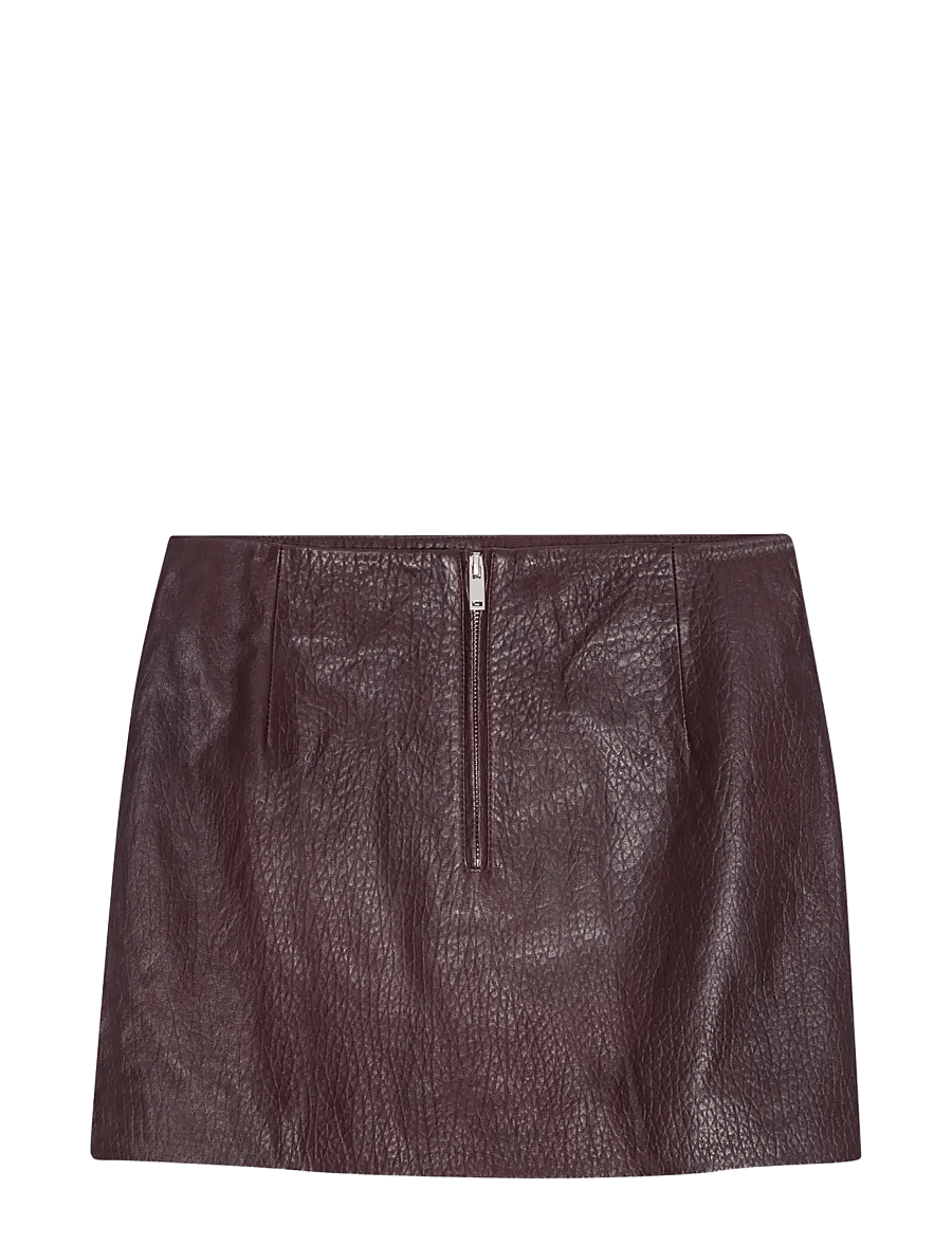 REMAIN Birger Christensen - MINI LEATHER SKIRT - leather skirts - cabernet447 - 1