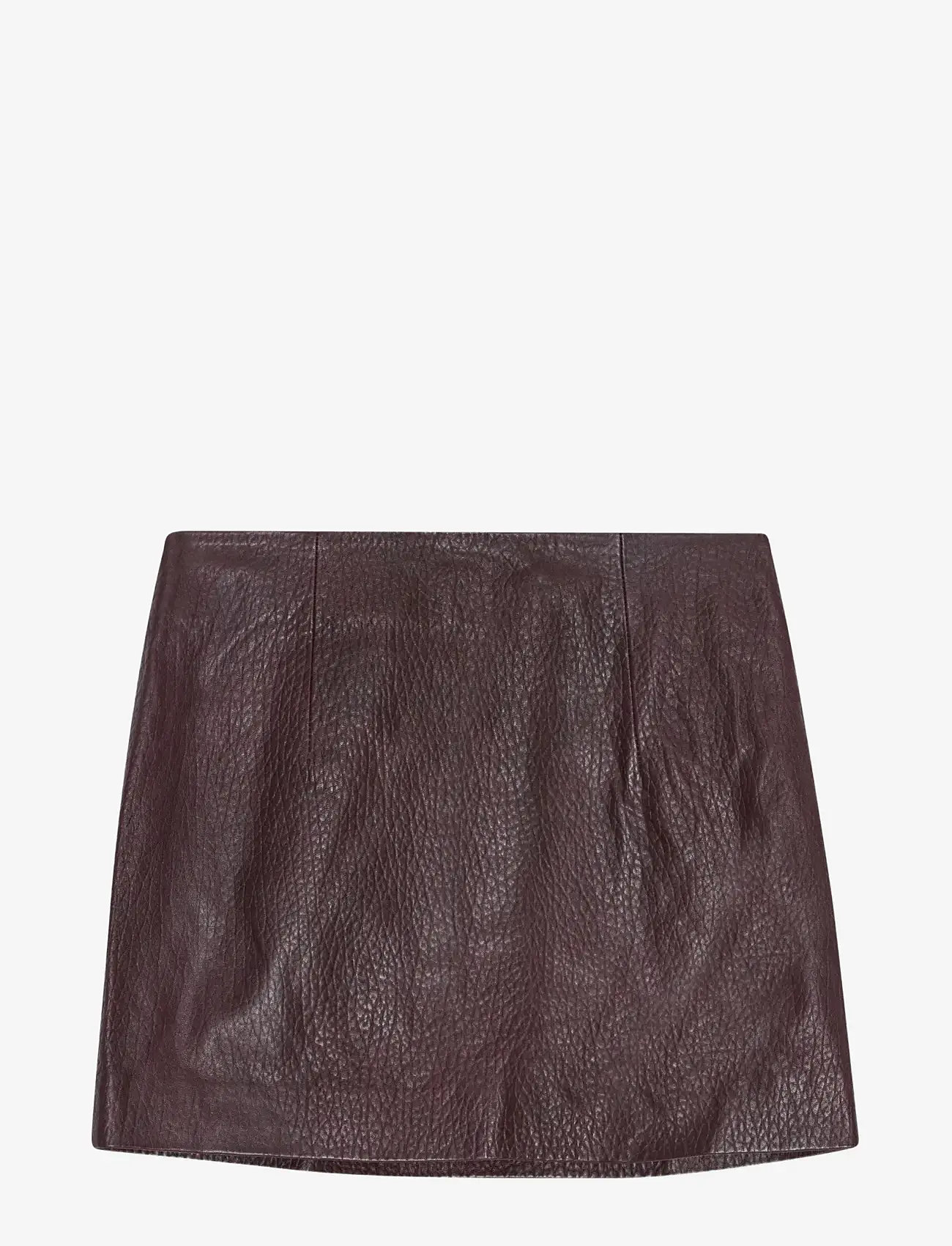 REMAIN Birger Christensen - MINI LEATHER SKIRT - lædernederdele - cabernet447 - 2