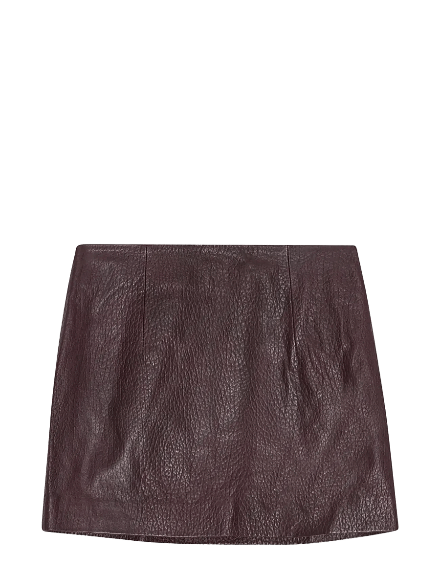 REMAIN Birger Christensen - MINI LEATHER SKIRT - leather skirts - cabernet447 - 2