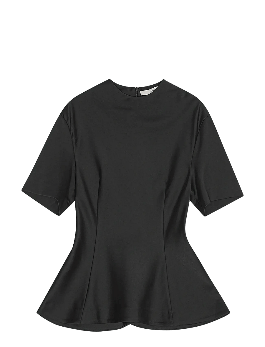 REMAIN Birger Christensen - SUITING PEPLUM TOP - t-shirty - black - 1