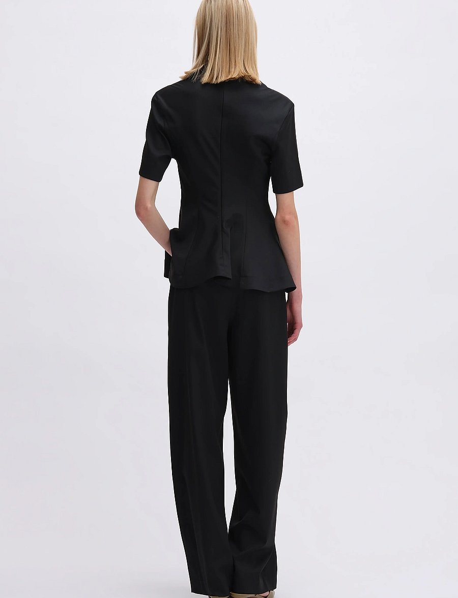 REMAIN Birger Christensen - SUITING PEPLUM TOP - t-shirty - black - 3