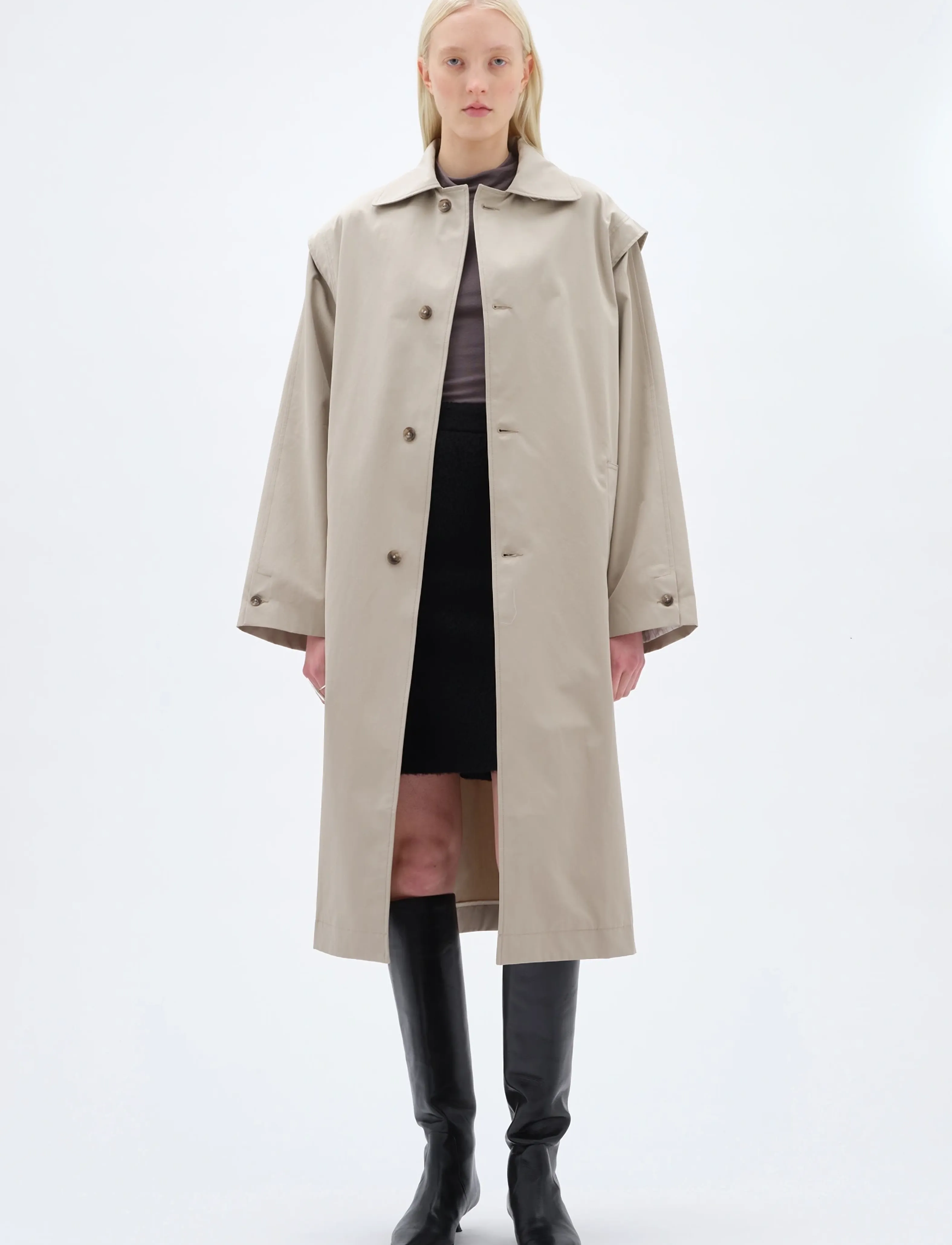 REMAIN Birger Christensen OVERSIZED TRENCHCOAT - Leichte Mäntel - ALUMINUM / beige