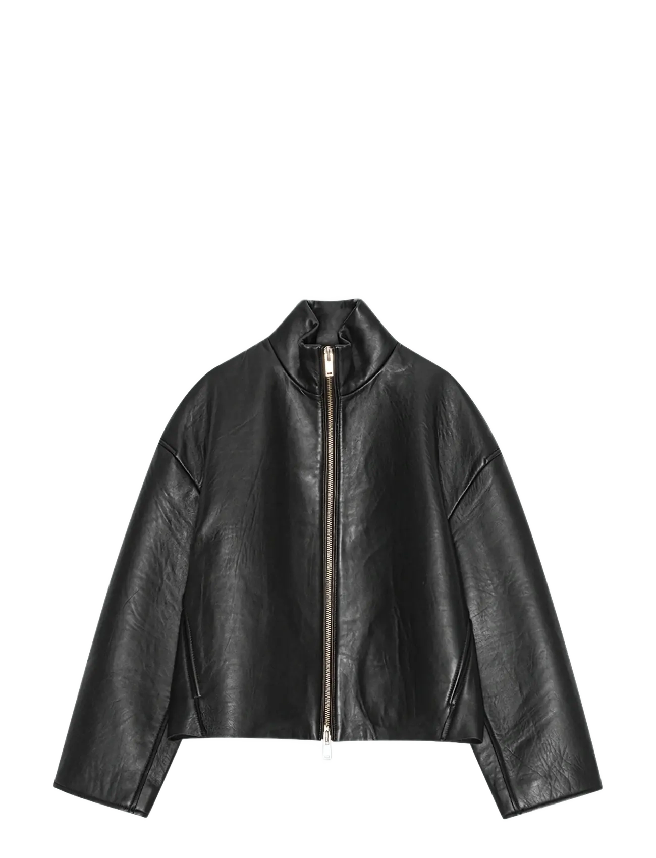 REMAIN Birger Christensen BONDED LEATHER JACKET - Nahktagid - BLACK / black