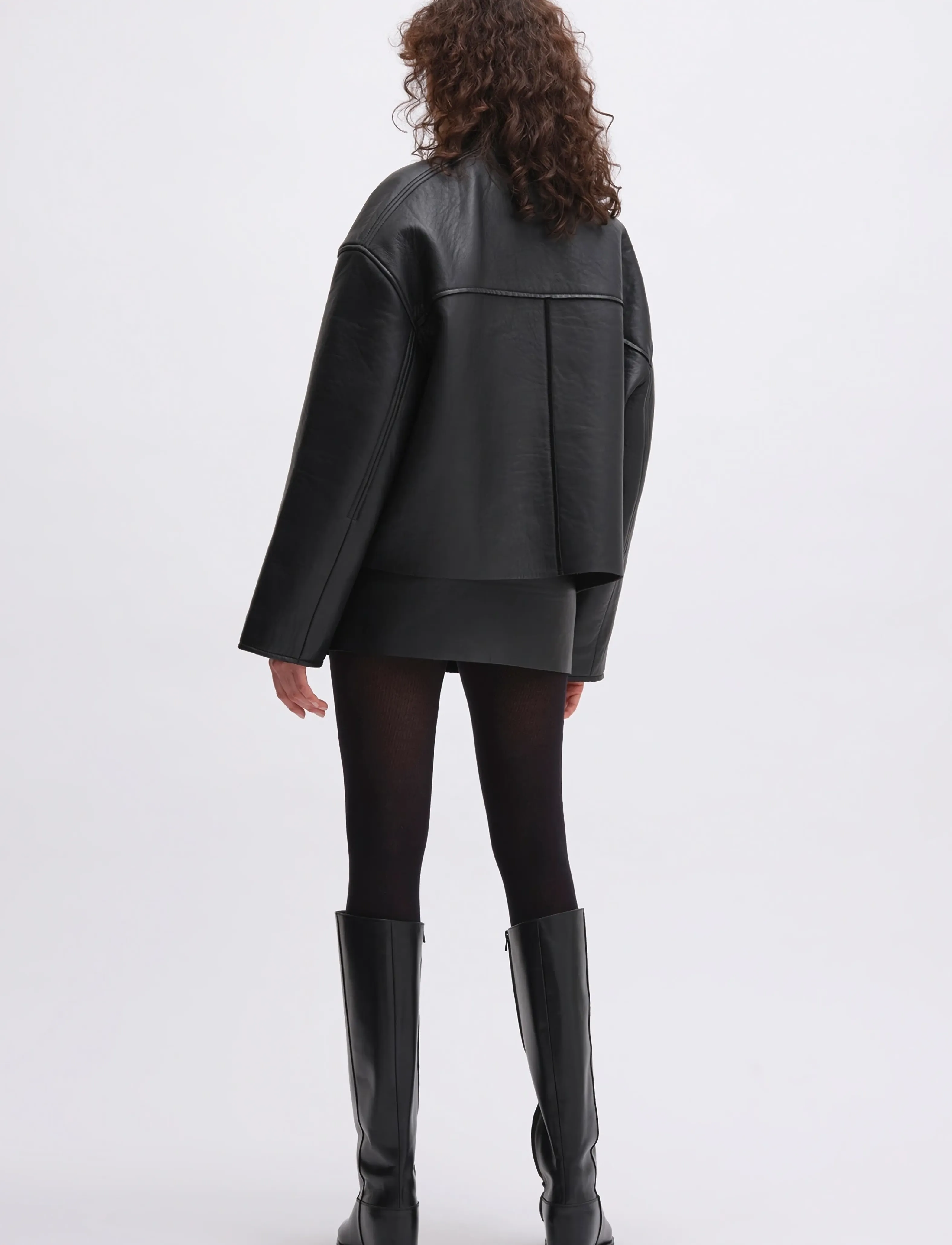 REMAIN Birger Christensen - BONDED LEATHER JACKET - black - 3
