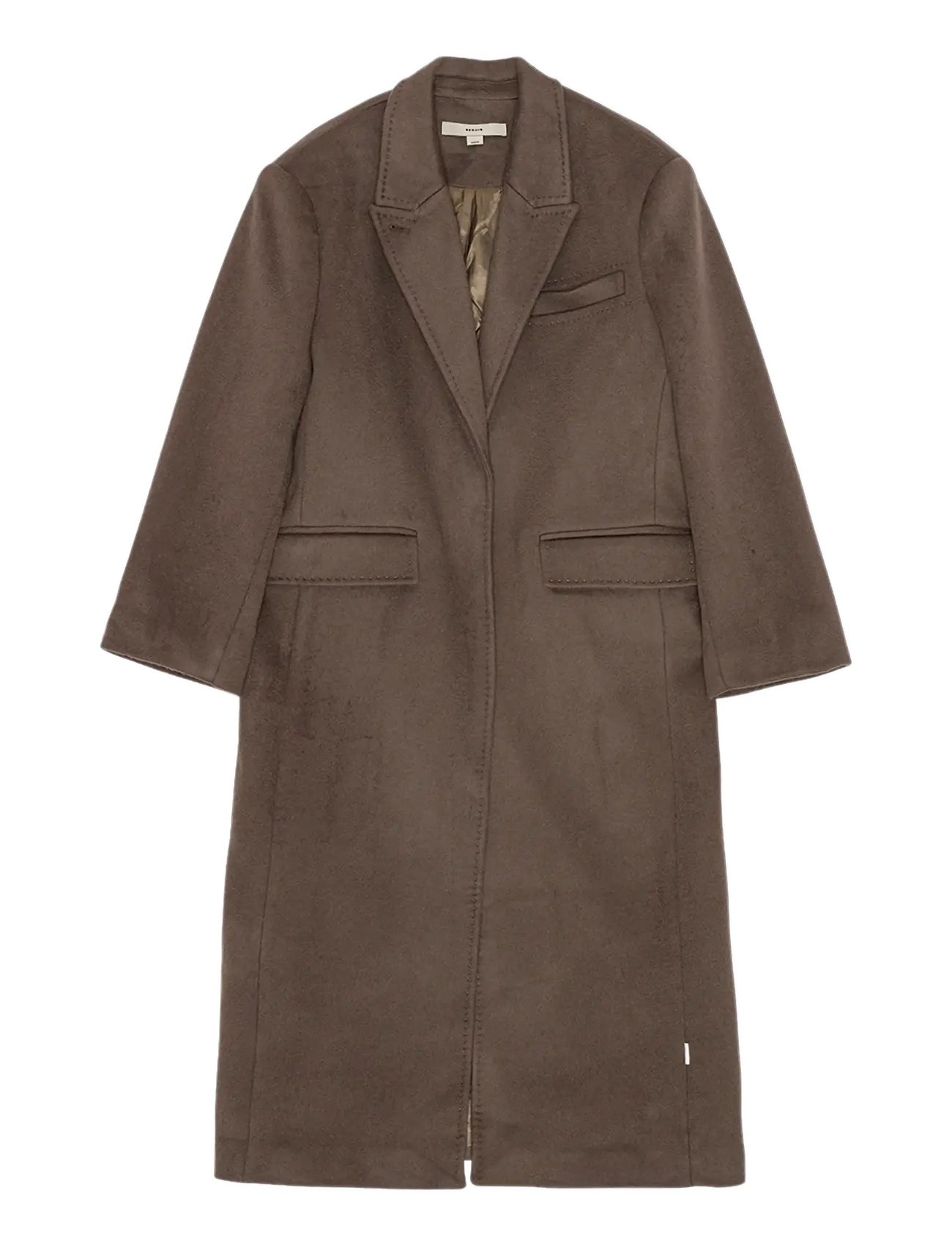 REMAIN Birger Christensen LONG COAT - Erbjudanden - IRON / brown