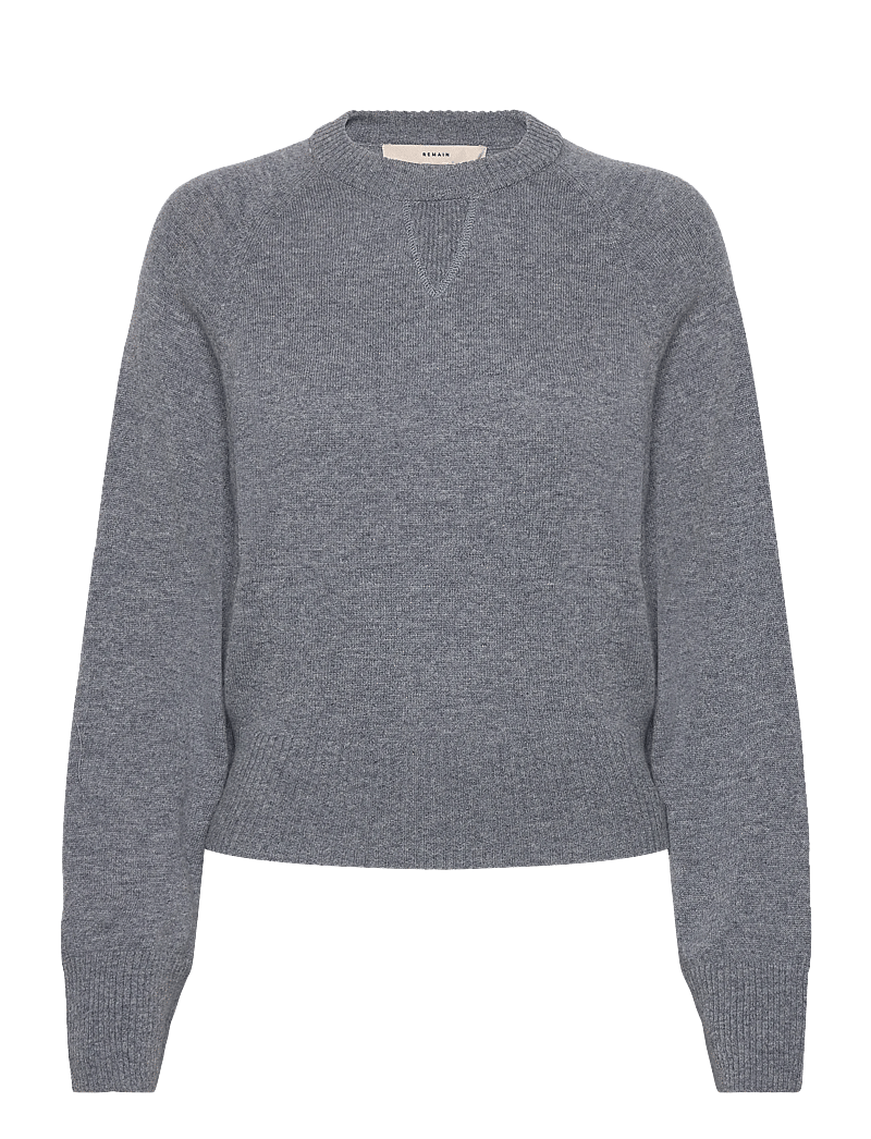 REMAIN Birger Christensen - BAT SLEEVE CREWNECK - kašmiir - light grey melange - 1