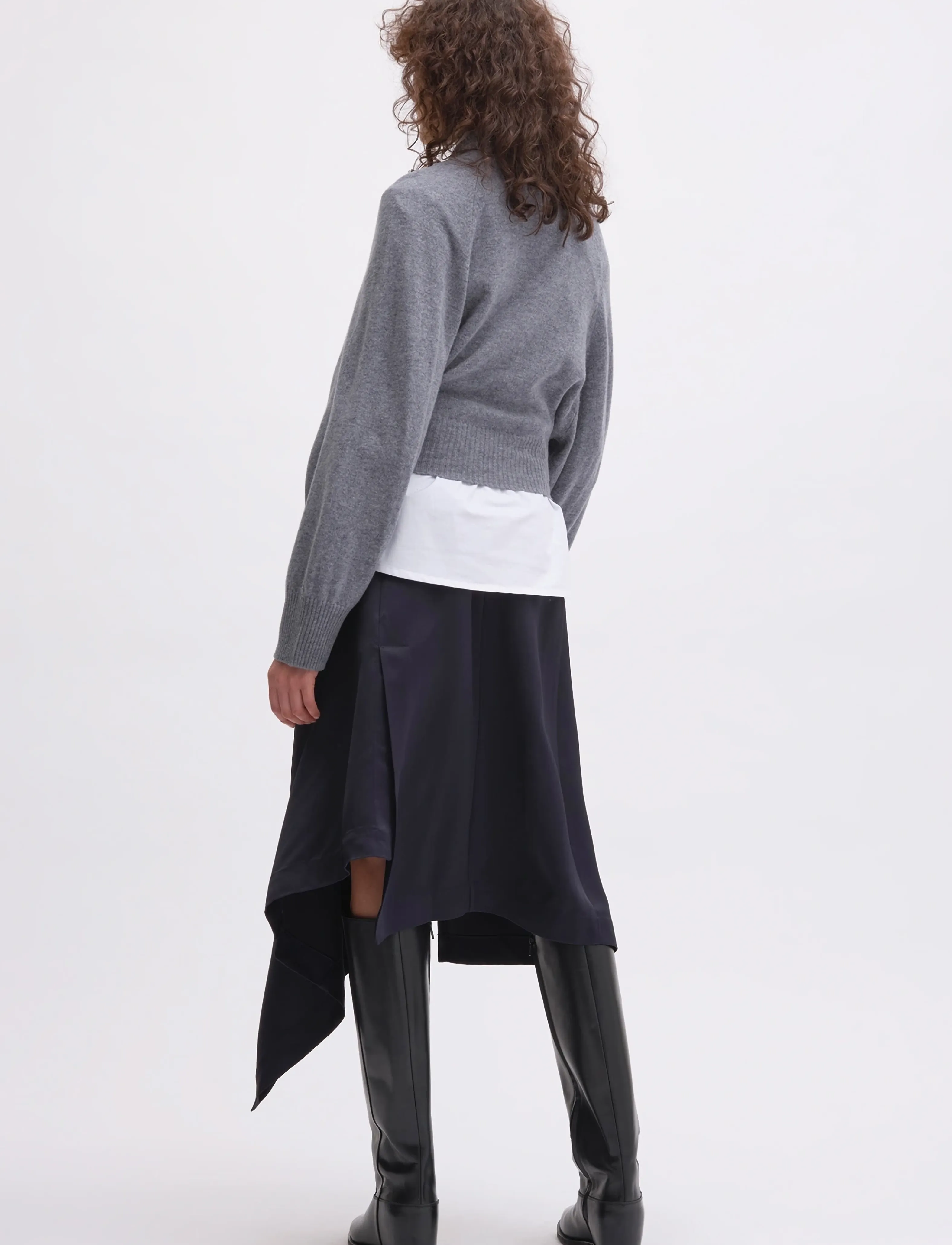 REMAIN Birger Christensen - BAT SLEEVE CREWNECK - light grey melange - 3