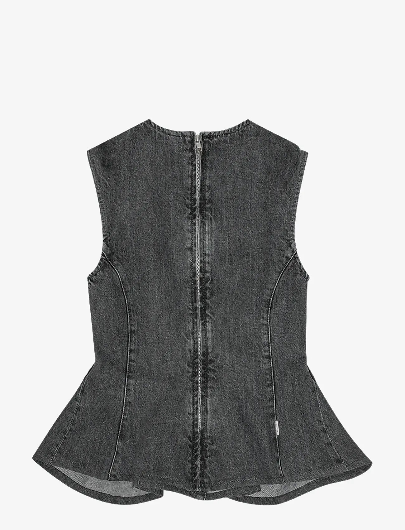 REMAIN Birger Christensen - PEPLUM DENIM TOP - topid ja varrukateta alussärgid - frost gray - 2
