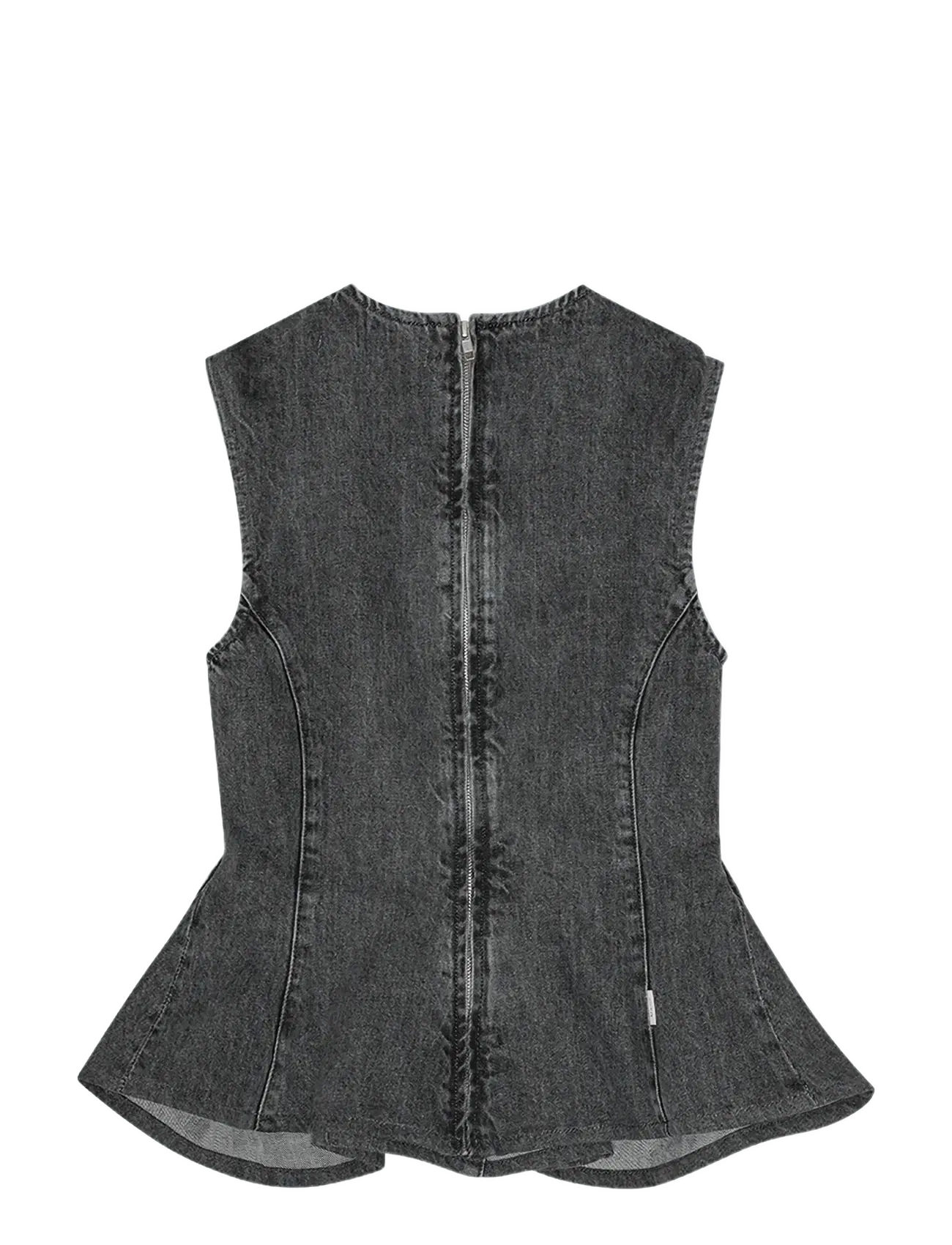 REMAIN Birger Christensen - PEPLUM DENIM TOP - sleeveless tops - frost gray - 2