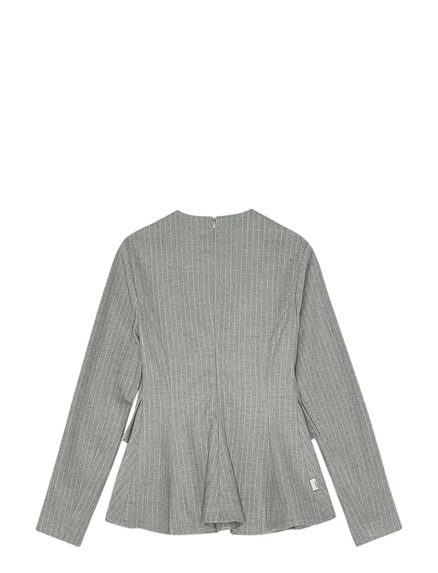 REMAIN Birger Christensen - LONG SLEEVE PEPLUM TOP - langärmlige tops - titanium comb. - 2