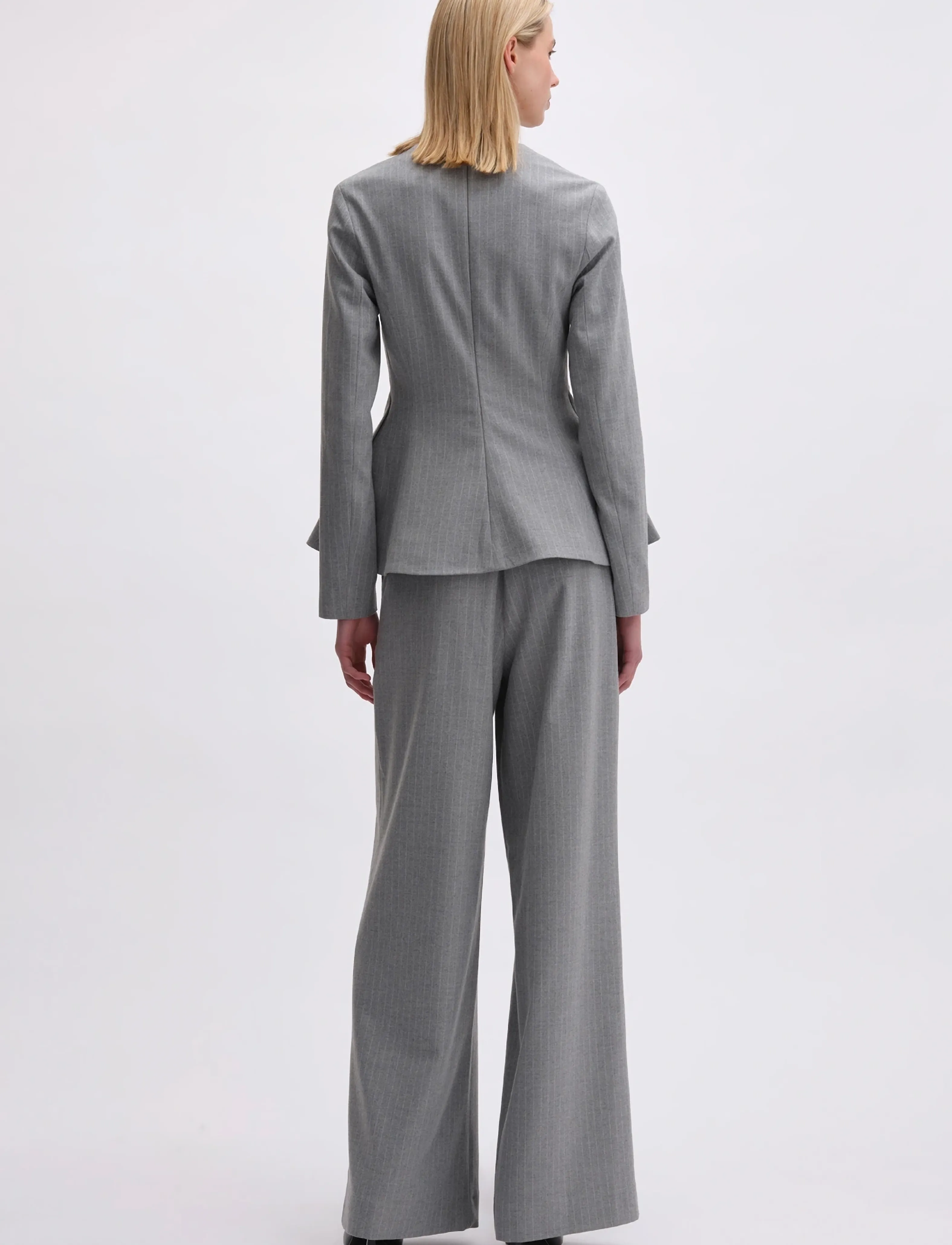 REMAIN Birger Christensen - LONG SLEEVE PEPLUM TOP - langärmlige tops - titanium comb. - 3