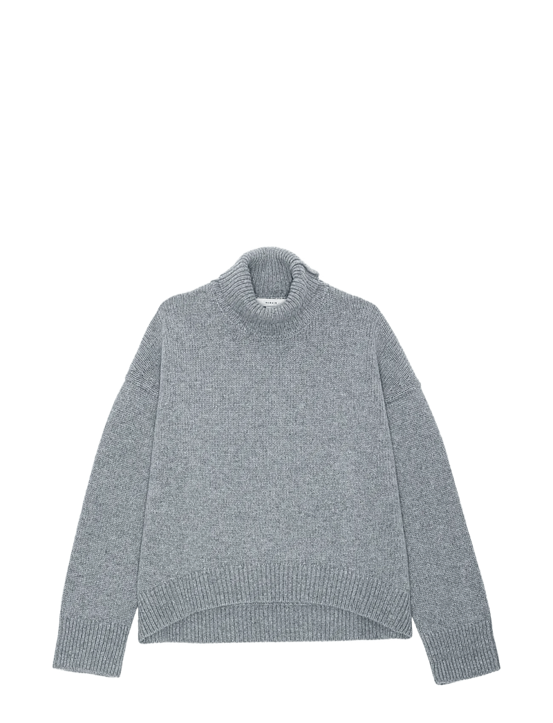 REMAIN Birger Christensen - KNITTED POLO - cashmere - grey melange - 1