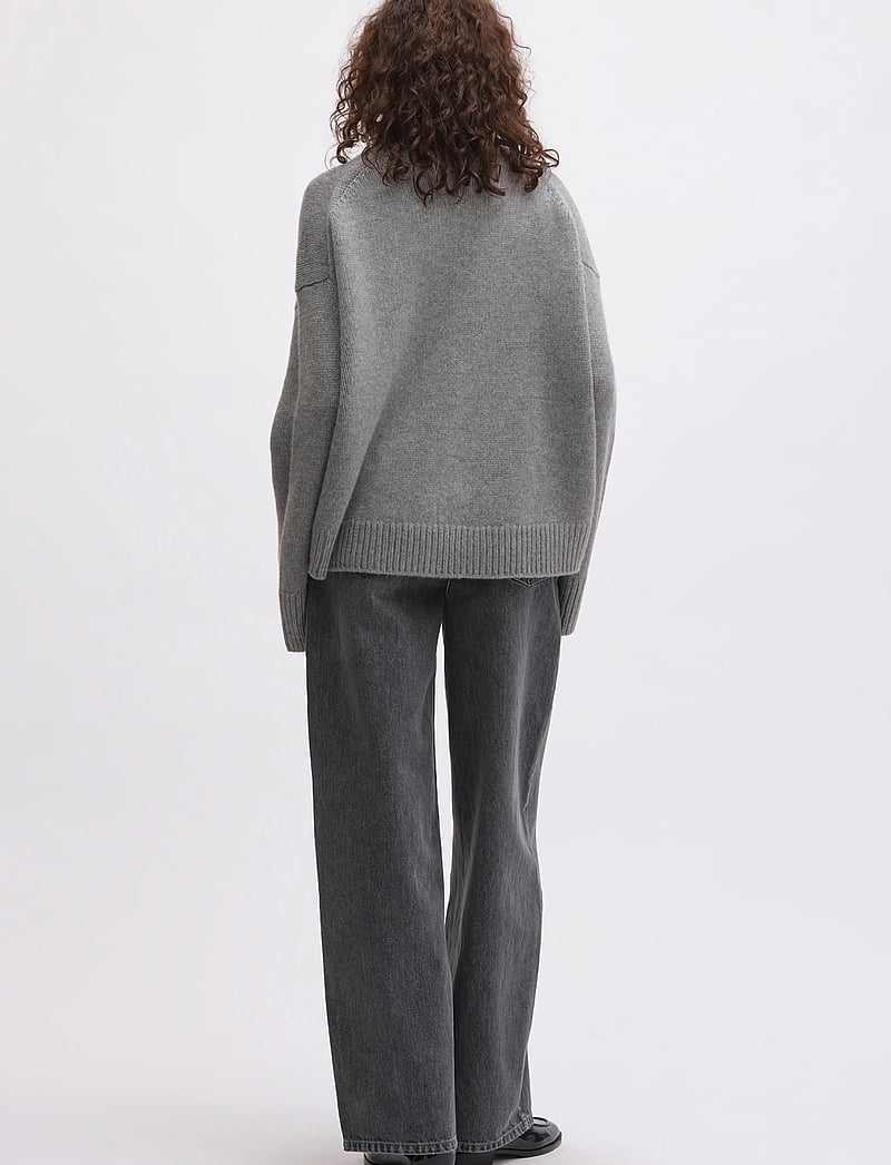 REMAIN Birger Christensen - KNITTED POLO - cashmere - grey melange - 3