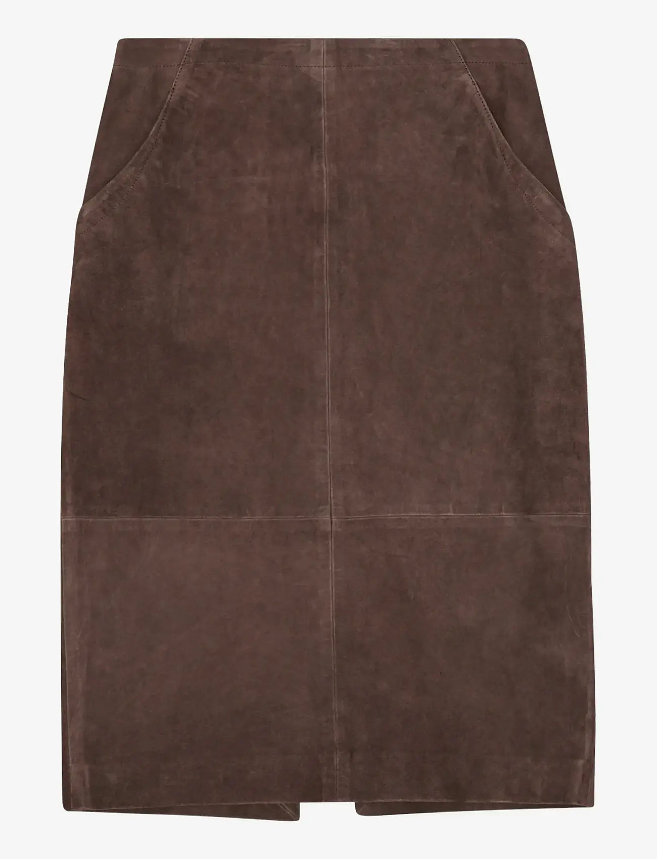 REMAIN Birger Christensen - MIDI LEATHER SKIRT - nahast seelikud - chicory coffee - 1