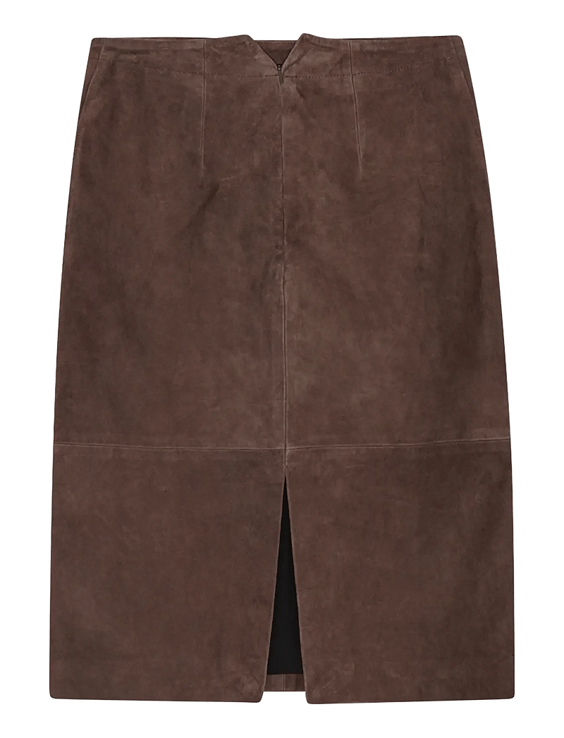 REMAIN Birger Christensen - MIDI LEATHER SKIRT - nahast seelikud - chicory coffee - 2