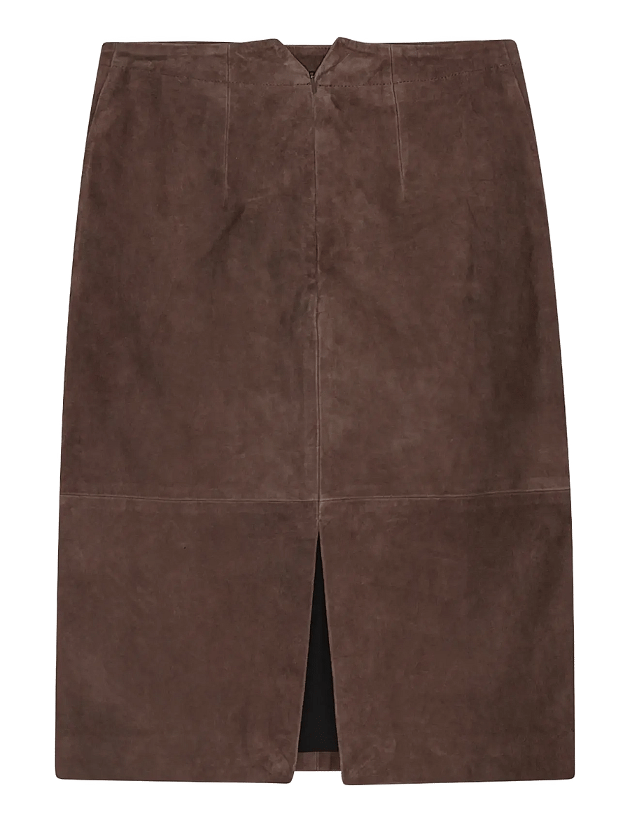 REMAIN Birger Christensen - MIDI LEATHER SKIRT - chicory coffee - 2