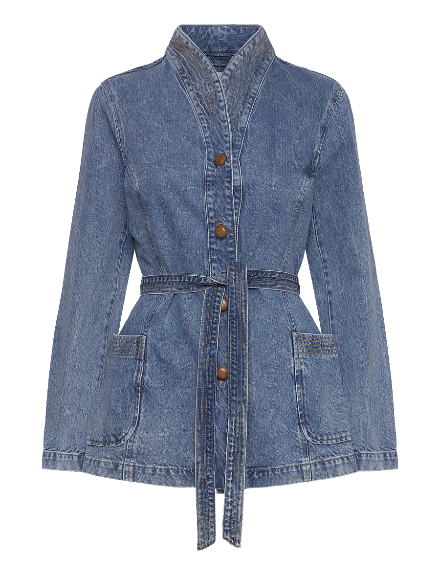 REMAIN Birger Christensen - Fitted Denim Jacket - faded denim - 0