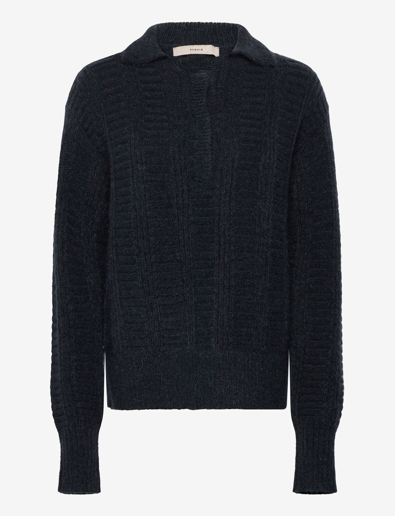 REMAIN Birger Christensen - Knitted Polo Sweater - stickade tröjor - vulcan - 1