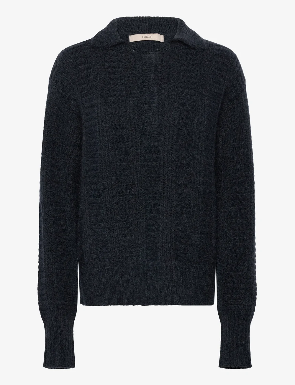 REMAIN Birger Christensen - Knitted Polo Sweater - pullover - vulcan - 1