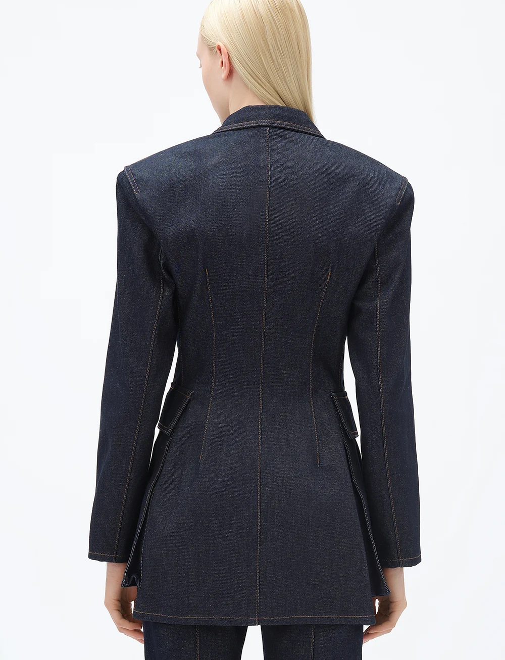 REMAIN Birger Christensen - Slim Denim Blazer - Ühes joones nööpidega bleiserid - blue graphite - 3