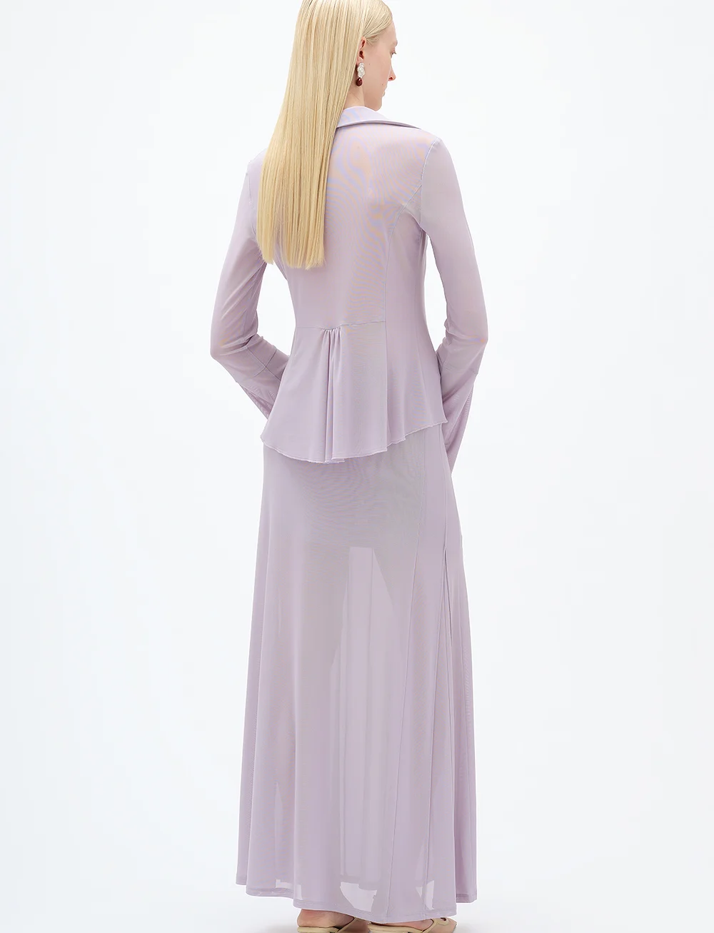 REMAIN Birger Christensen - Pleated Midi Mesh Skirt - ilgi sijonai - raindrops - 3