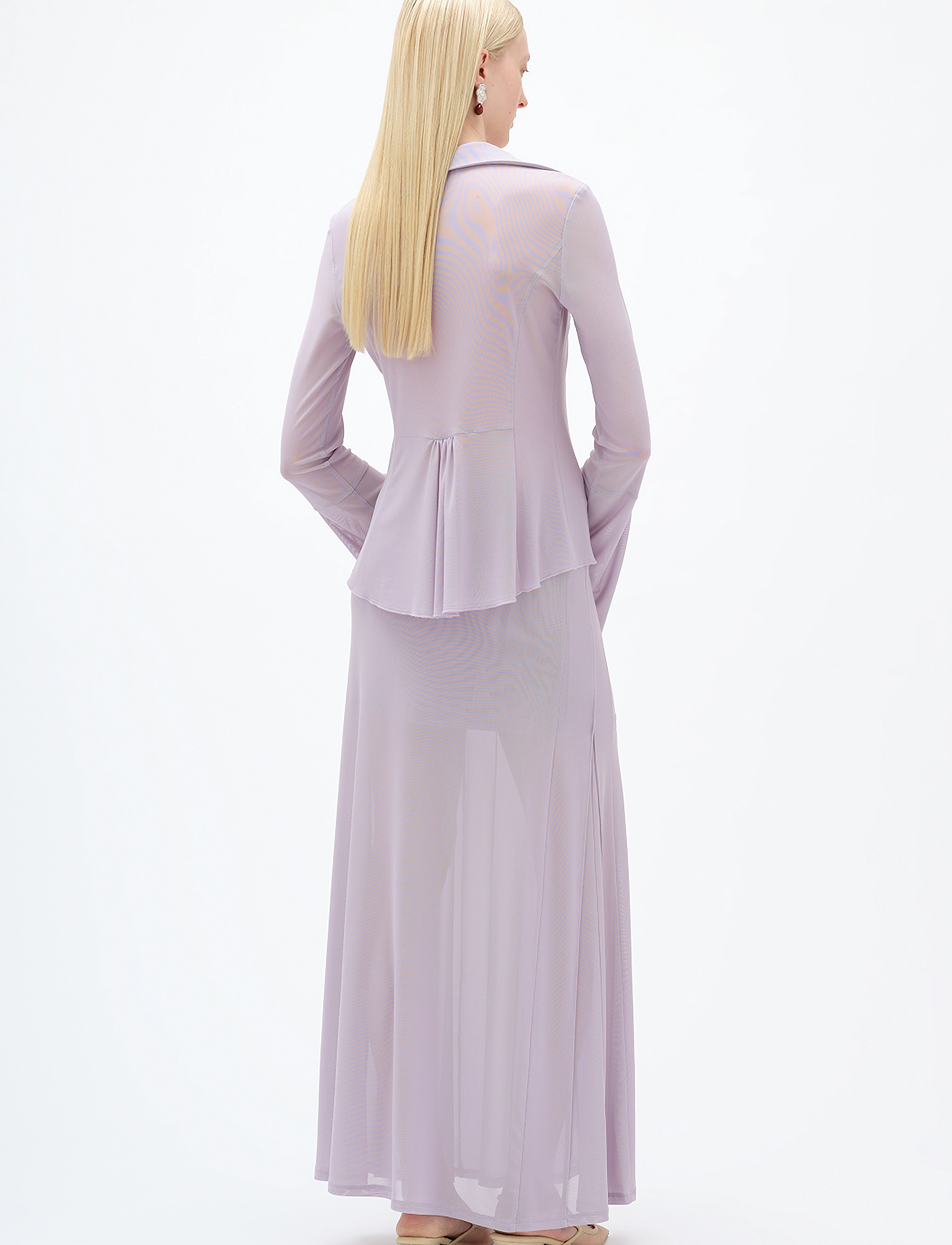 REMAIN Birger Christensen - Pleated Midi Mesh Skirt - maxi nederdele - raindrops - 4