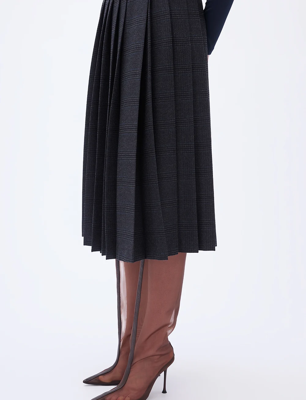 REMAIN Birger Christensen - Pleated Suiting Skirt - plooirokjes - caviar comb. - 3