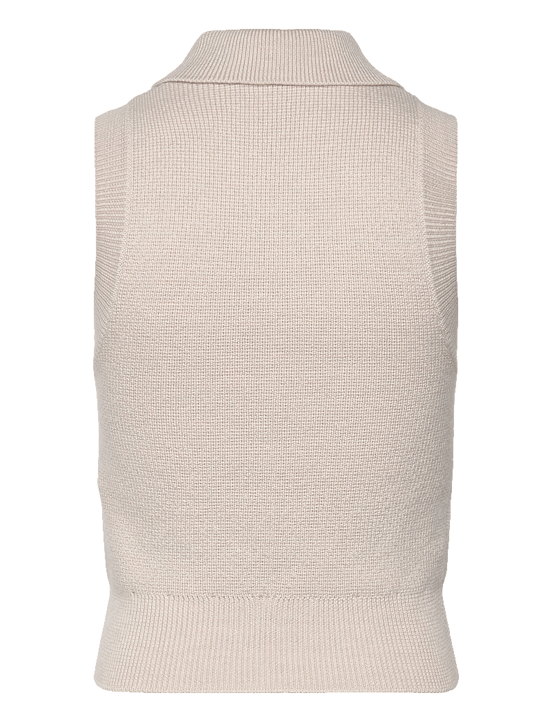 REMAIN Birger Christensen - Knitted Polo Top - tofu beige - 1