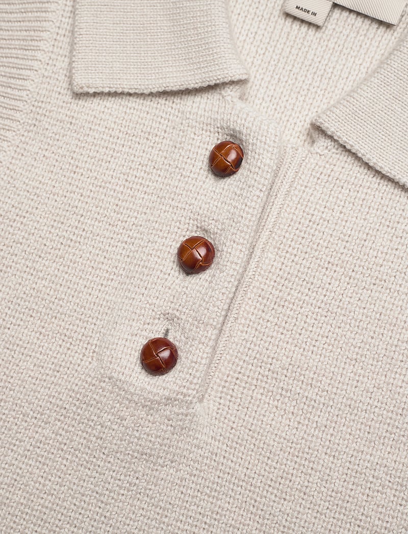 REMAIN Birger Christensen - Knitted Polo Top - tofu beige - 2