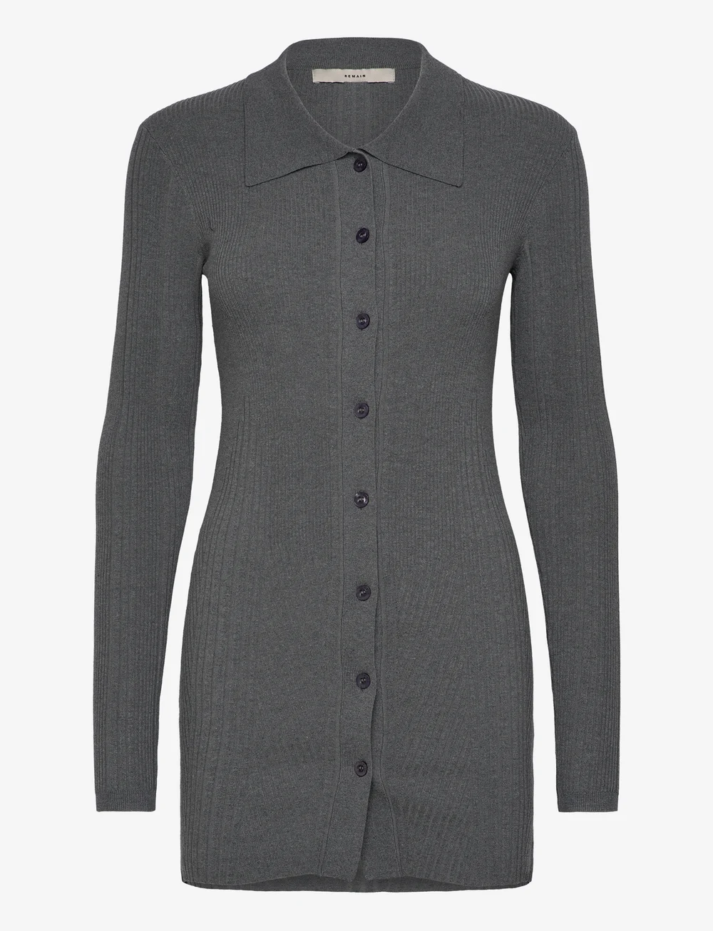 REMAIN Birger Christensen - Rib Knit Cardigan - cardigans - granite gray - 0