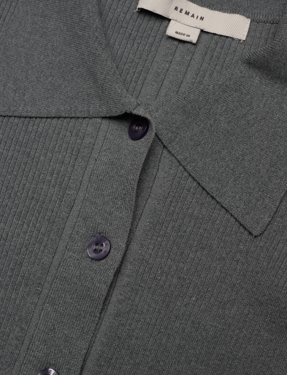 REMAIN Birger Christensen - Rib Knit Cardigan - cardigans - granite gray - 2