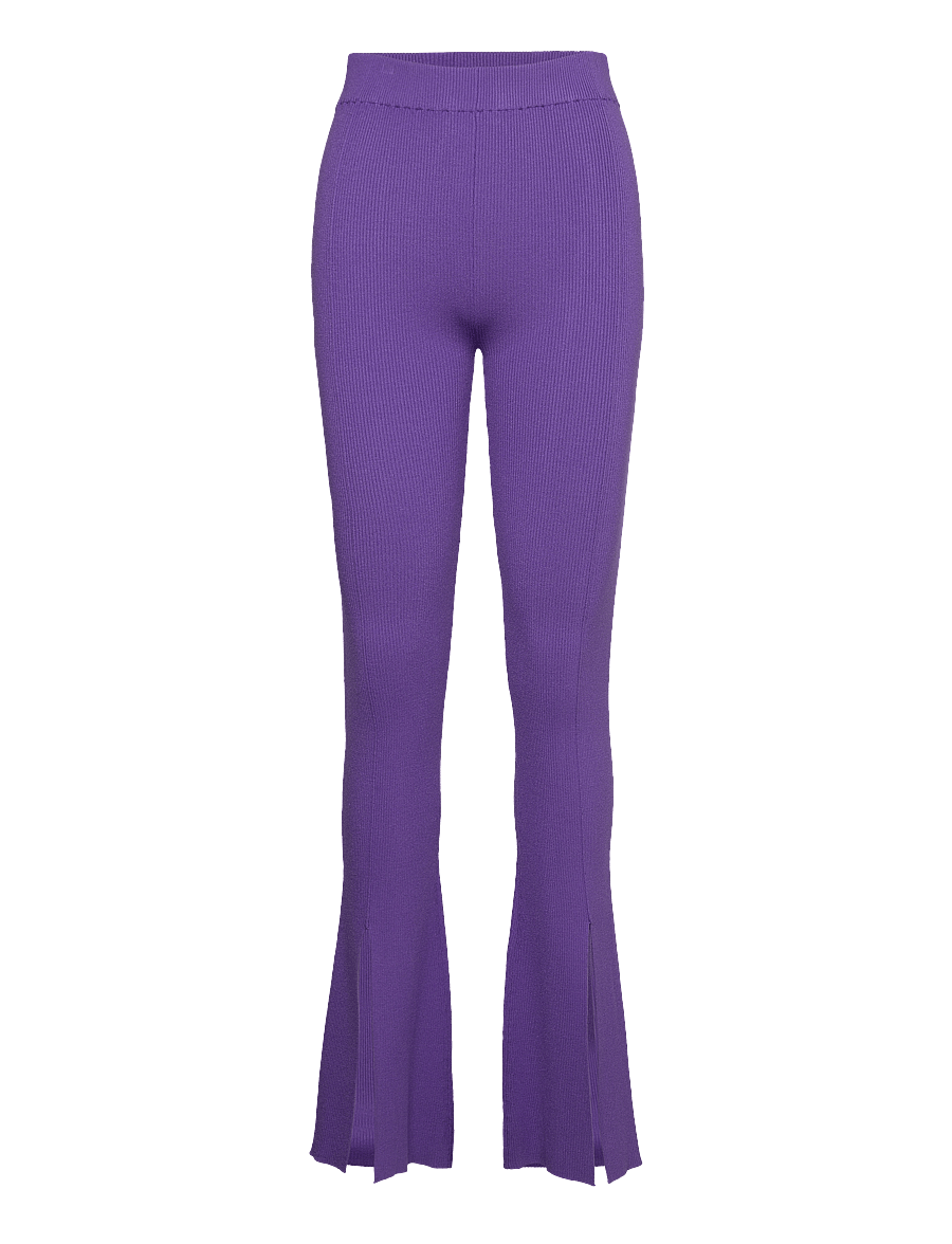REMAIN Birger Christensen - Dense Knit Slit Pants - schlaghosen - passion flower - 0